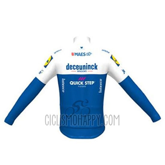 Deceuninck Quick Step Cycling Jersey Bib Tight 2020 Long Sleeve White Blue